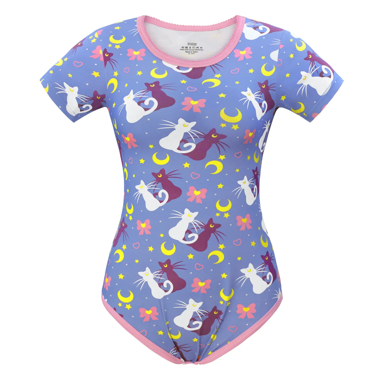 Women's Cotton Romper Luna Onesie Sexy Cosplay Costume Pajamas Bodysuit