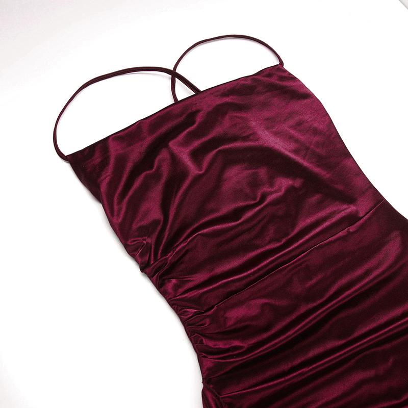 YL24531DGO-Womens Pleated Satin Evening Dress Elegant Split Maxi Formal Gown for Wedding Guest Prom Season Sexy Spring Party and Summer Gala