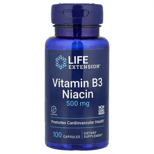 Life Extension Vitamin B3 Niacin, 500 mg, 100 Capsules