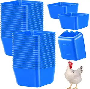 Maxdot 20 Pcs Chicken Water Cups (16oz) – Hanging Poultry & Bird Feeder Cups for Chicken, Pigeon & Parrot (Blue)