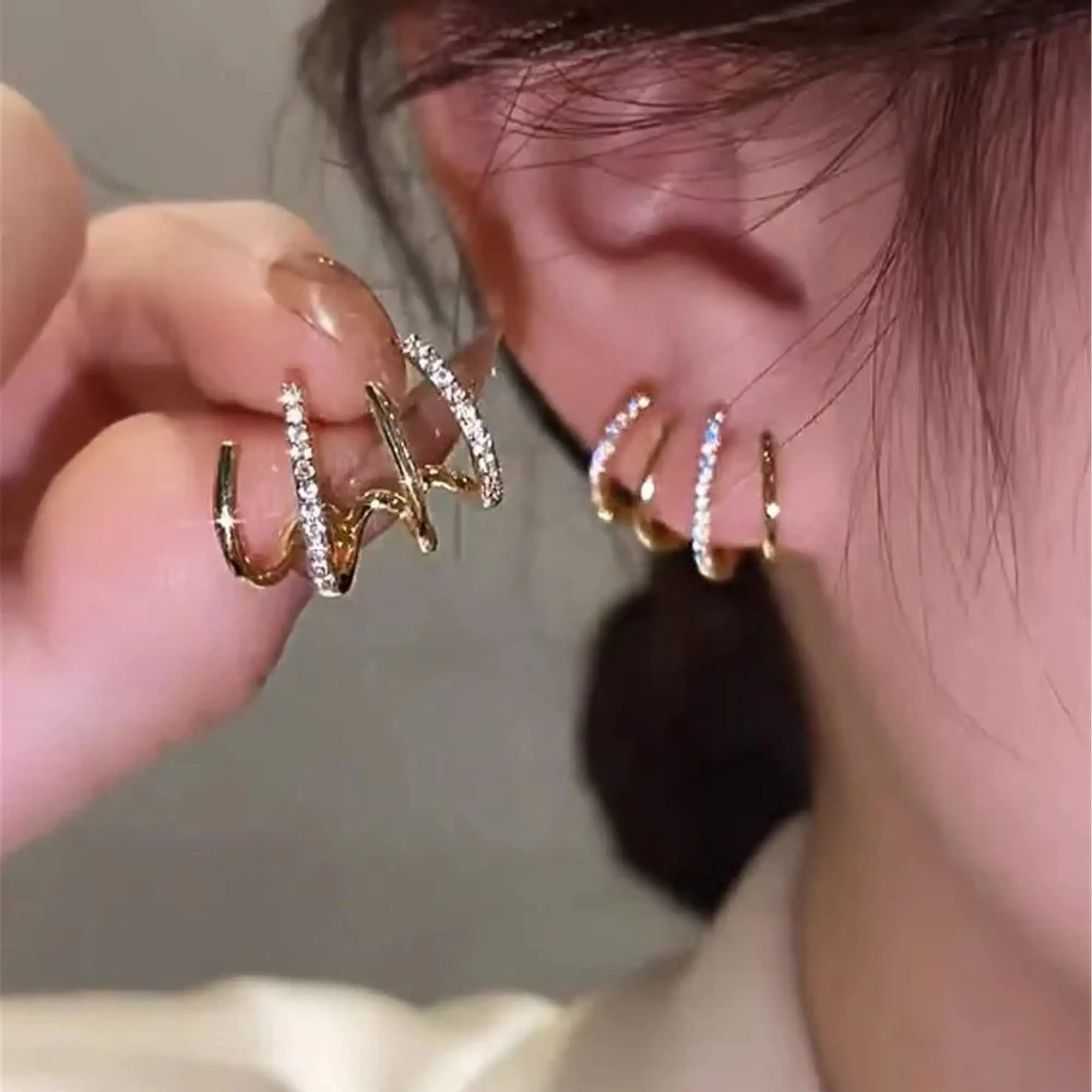 Tewiky Claw Zircon Silver Earrings for Women, 14K Gold Plated/Sterling Silver Claw Earrings Cuff Hypoallergenic Ear Wrap Trendy Cubic Zirconia Warp Cuff Earrings For Valentine's Day gifts tiktokshopbacktoschool