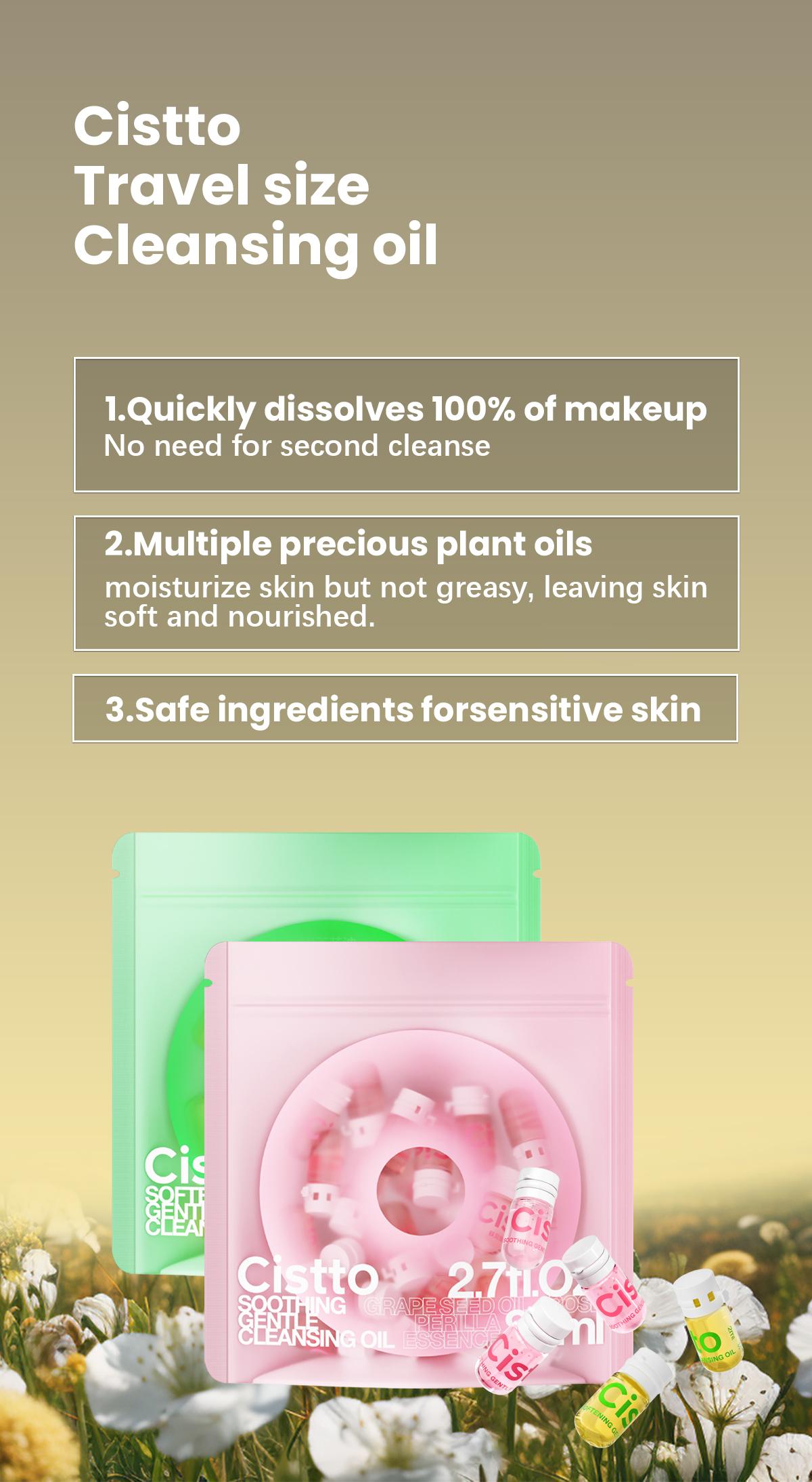 Cardi B with Cistto Mini Makeup Remover, Nourishing and Gentle for Sensitive Skin&All Skin Types, Mascara,Removal Springtok Moisturizing Cleansing Oil Cosmetic