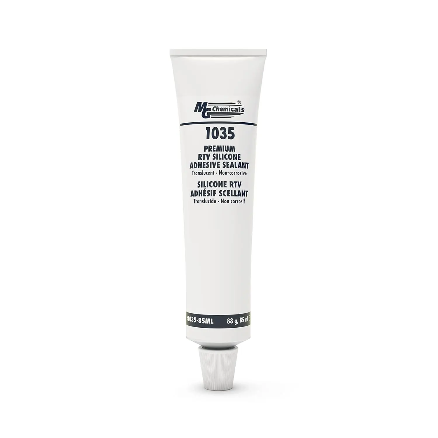 MG Chemicals 1035-80ML Non Corrosive Translucent 1-Part RTV Silicone Adhesive Sealant, 85 ml Tube