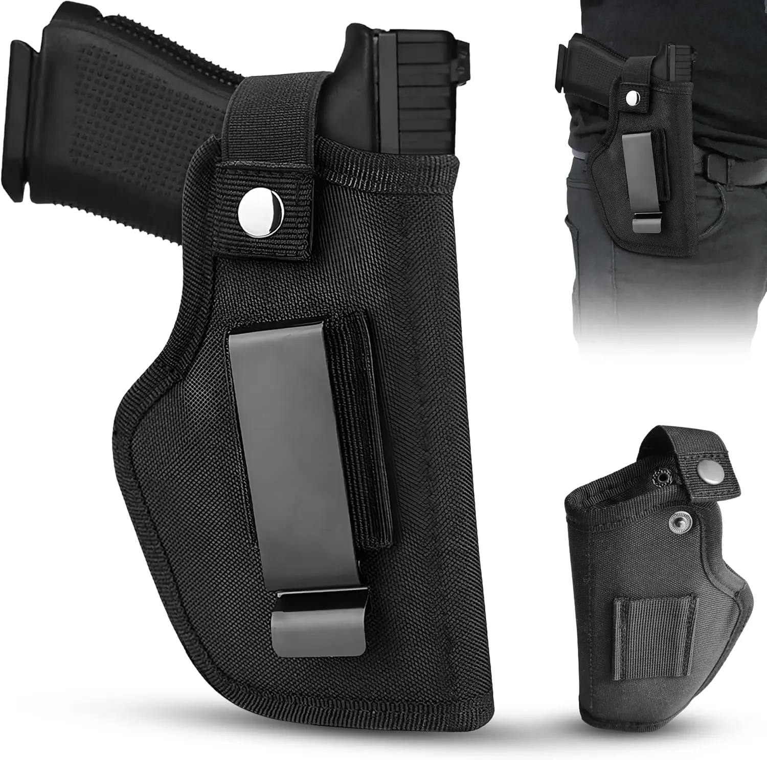Tactical Nylon Gun Holster - Snug Fit, Low Profile Concealment, Left/Right Hand IWB/OWB Belt Carry for Pistols, Durable Gun Accessory, Tactical Equipment
