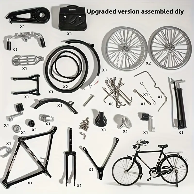 DIY Retro Mountain Look Bicycle Model Kit - Festive & Party Supplies, Glide-and-Roll Mini Assembleable Bike, Collectible Gift for DIY Thrill Enthusiasts