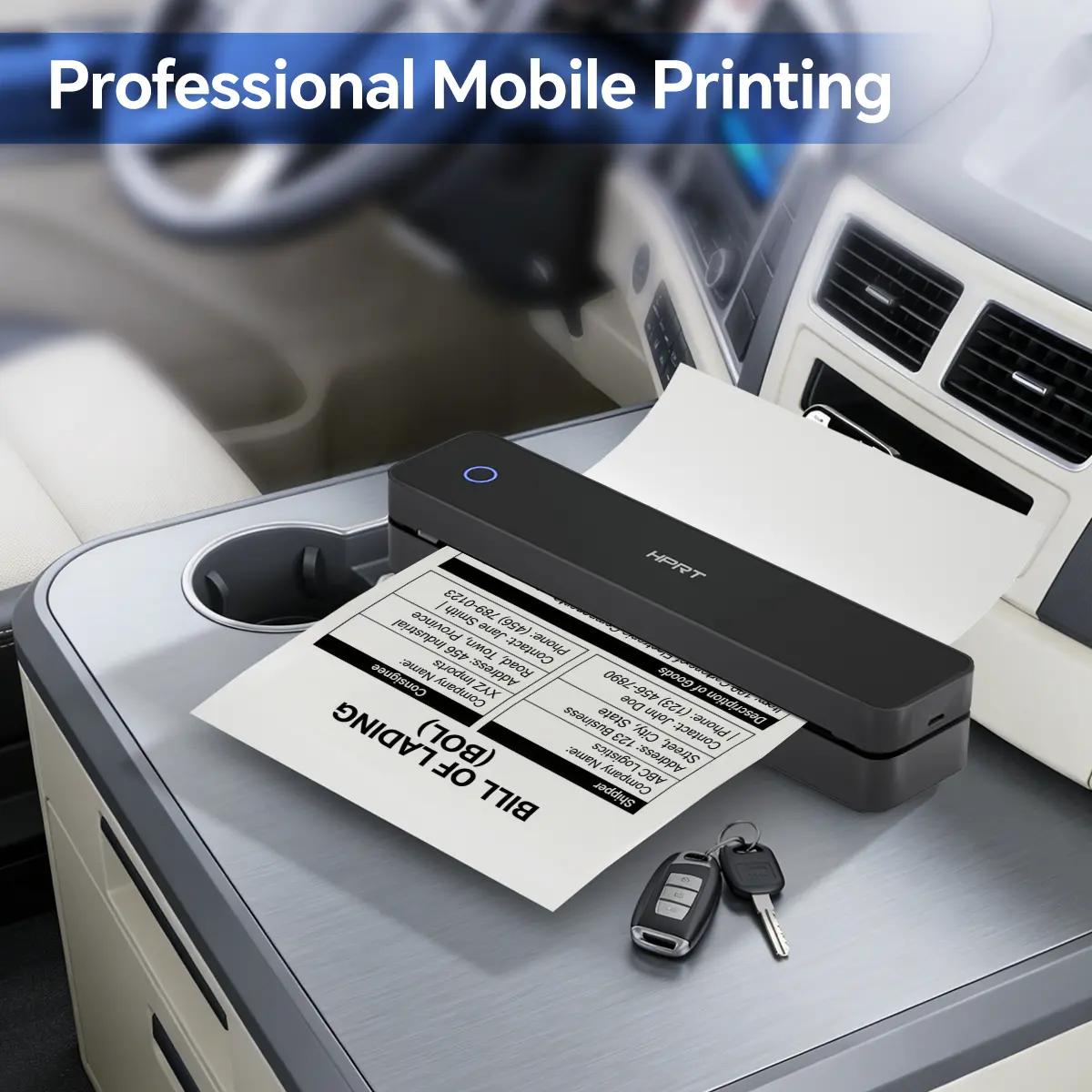 Portable Thermal Bluetooth Printer for Travel – Inkless Printer Supports 8.5"x11" US Letter, Compatible with iOS, Android, Laptop, Ideal for Truck Drivers, Shipping Documents