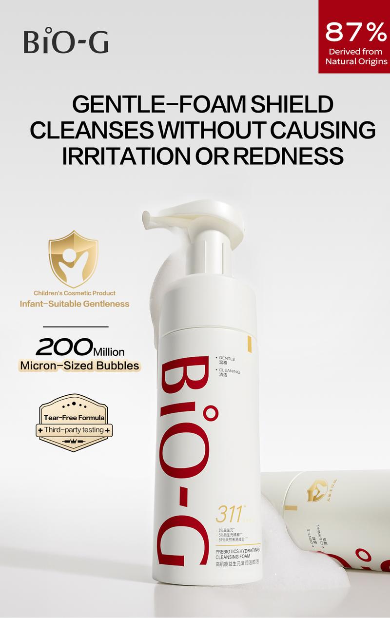 BiO-G Biog311 Amino Acid Cleanser Mousse Deep Cleansing Facial Mousse with 200 Million Micron Foam Tear-Free Formula for Skin Repair 150ml