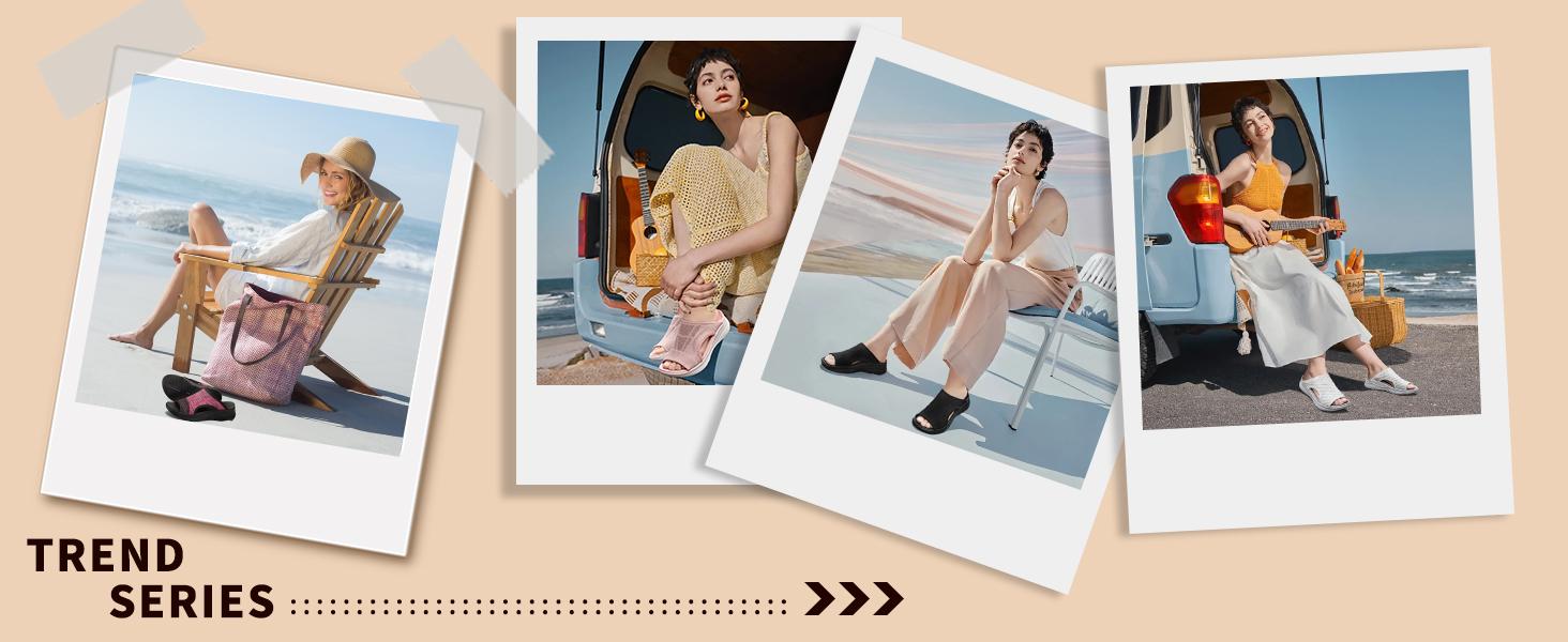 Womens Orthopedic Platform Slides Sandals with Arch Support Ladies Comfortable Walking Open Toe Plantar Fasciitis Slip On for Summer