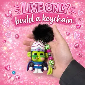 LIVE ONLY Custom Keychain or bag  clip with topper - comes with 1 charm & pompom - built in real time on livestream