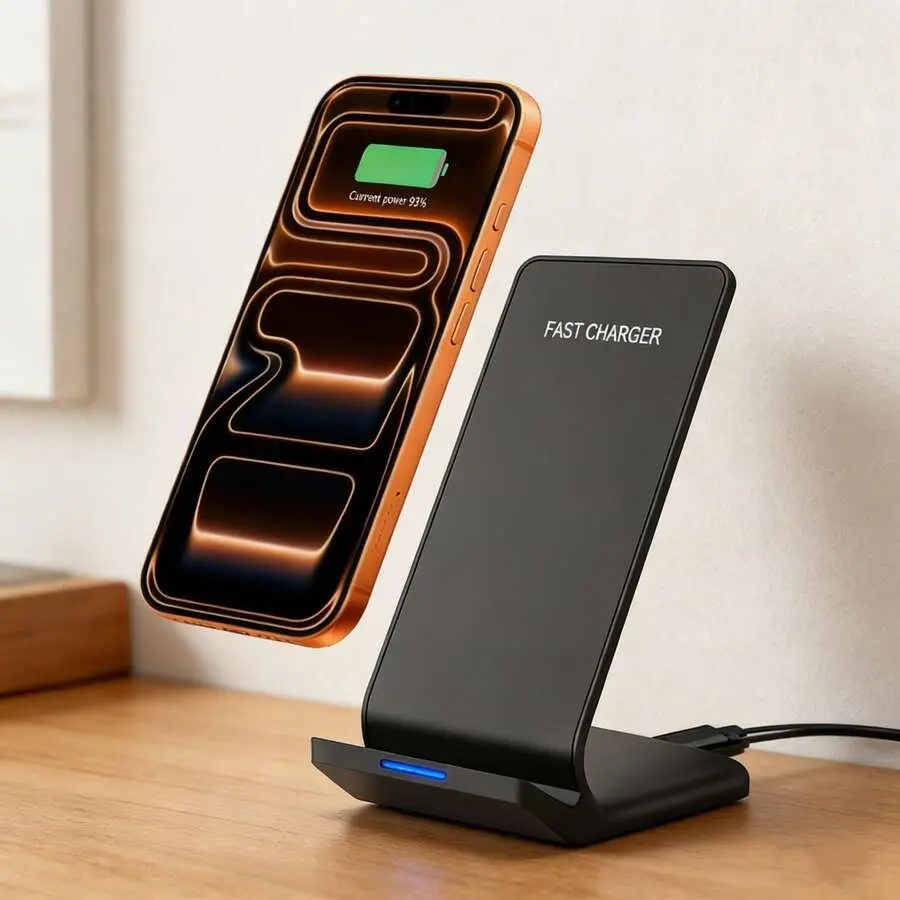 20W Wireless Charger Stand Fast Wireless Charging Station for iPhone 18 17 16 15 14 13 12 11 X Samsung Galaxy S25/S24/S23 and ALL Wireless-Standard Smartphones Charger