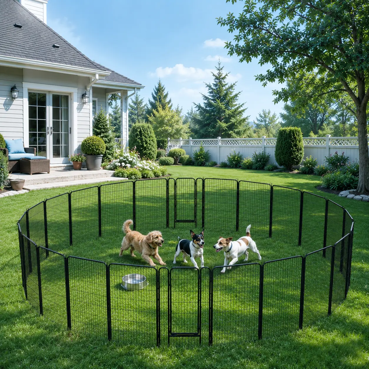 【Heavy Duty】Yaheetech Dog Playpen 6/8/12/16 Panels Metal Pet Playpen, Outdoor Indoor Dog Exercise Barrier Fence, 24/32/40/47 inch