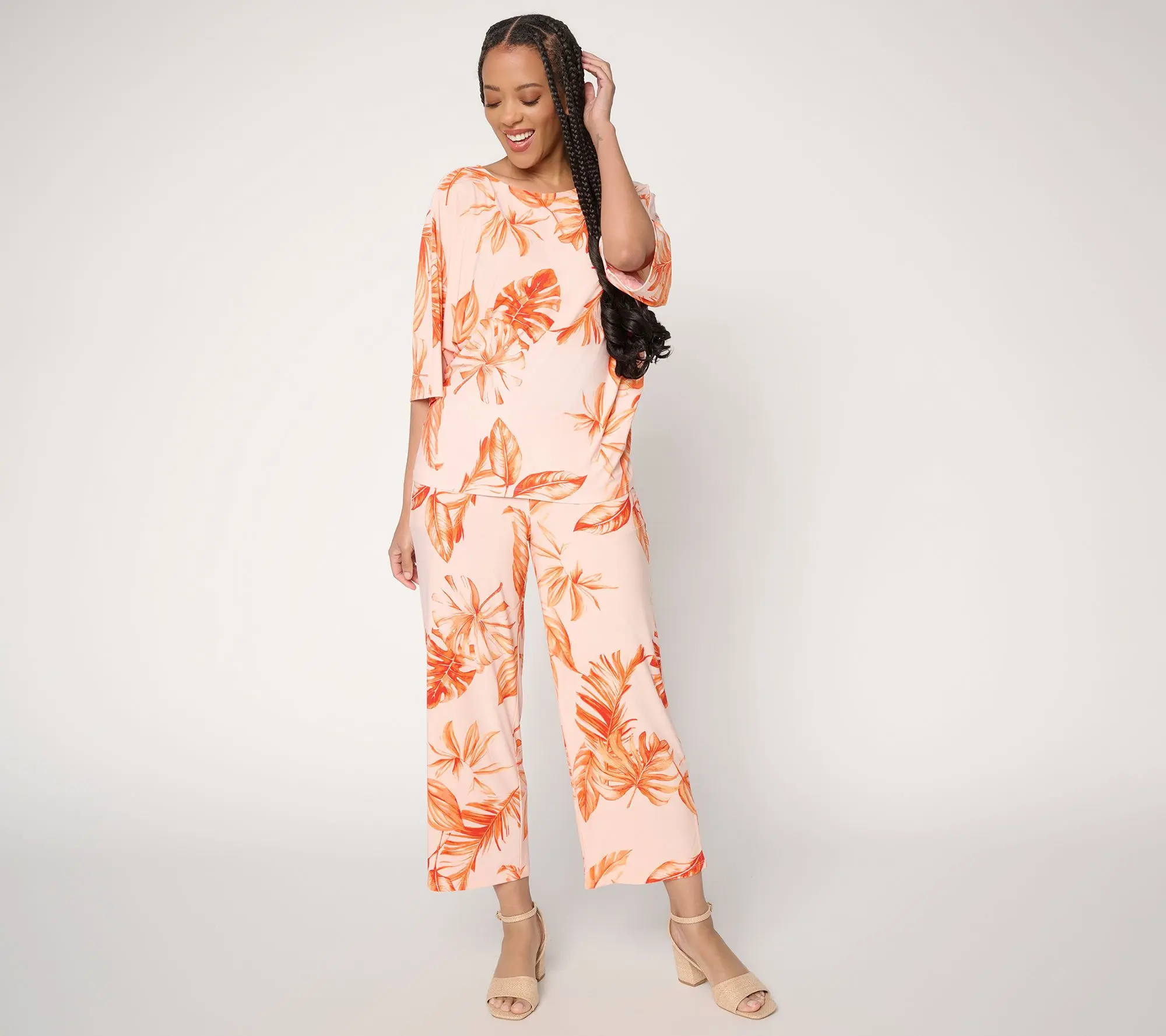 Attitudes by Renee Petite Como Jersey Print or Solid Top and Bottom