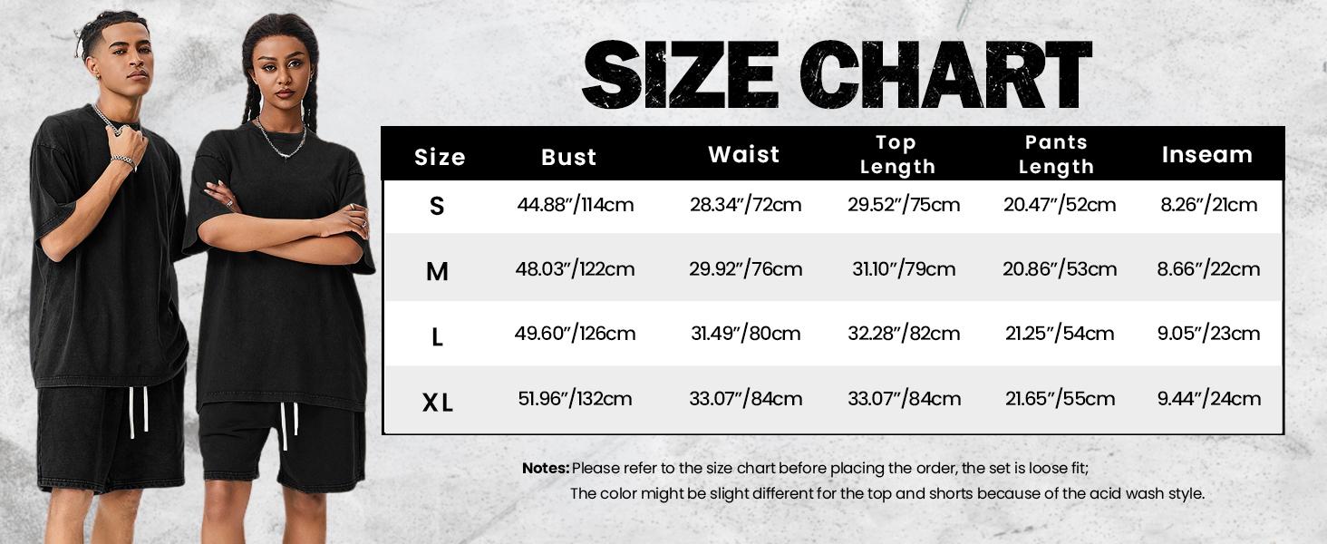 Yimoon Women's Acid Wash Short Sleeve Tracksuit Summer T-shirt & Shorts Set Athletic 2 Piece Outfit Track Shorts Set