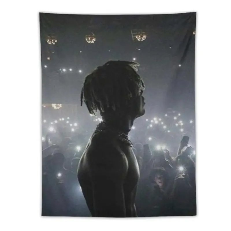 XXXTentacion BW Stage Tapestry - Bad Vibes Forever & 17 Album Art, Trap Music Aesthetic Rapper Merch Flag, Aesthetic Room Decor for Living Room & Outdoor Chill Spaces