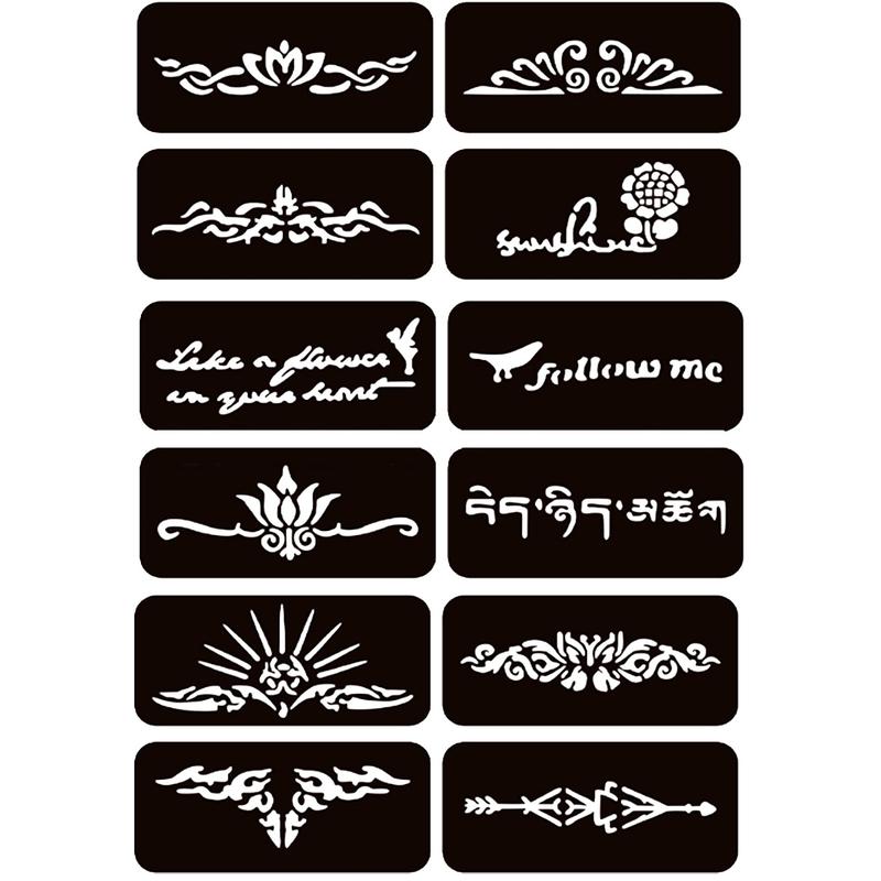 Joxpring Temporary Tattoo Kits Henna kit 5 Inks 96 Stencils for DIY Art Painting Party Gifts