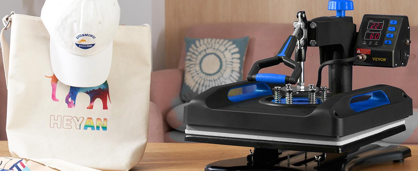 VEVOR Heat Press Machine 15 x 15 Inch 8 in 1 Heat Press 800W Sublimation Machine 360° Rotation Swing Away 8 in 1 Shirt Printing Machine Dual-Tube Heating for DIY T-Shirts Cap & Mugs VEVOR Heat Press Machine 15 x 15 Inch 8 in 1 Heat Press 800W Sublimation Machine 360° Rotation Swing Away 8 in 1 Shirt Printing Machine Dual-Tube Heating for DIY T-Shirts Cap & Mugs