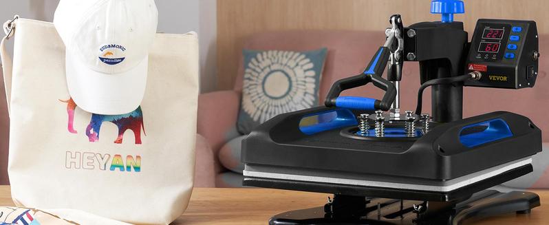 VEVOR Heat Press Machine 15 x 15 Inch 8 in 1 Heat Press 800W Sublimation Machine 360° Rotation Swing Away 8 in 1 Shirt Printing Machine Dual-Tube Heating for DIY T-Shirts Cap & Mugs