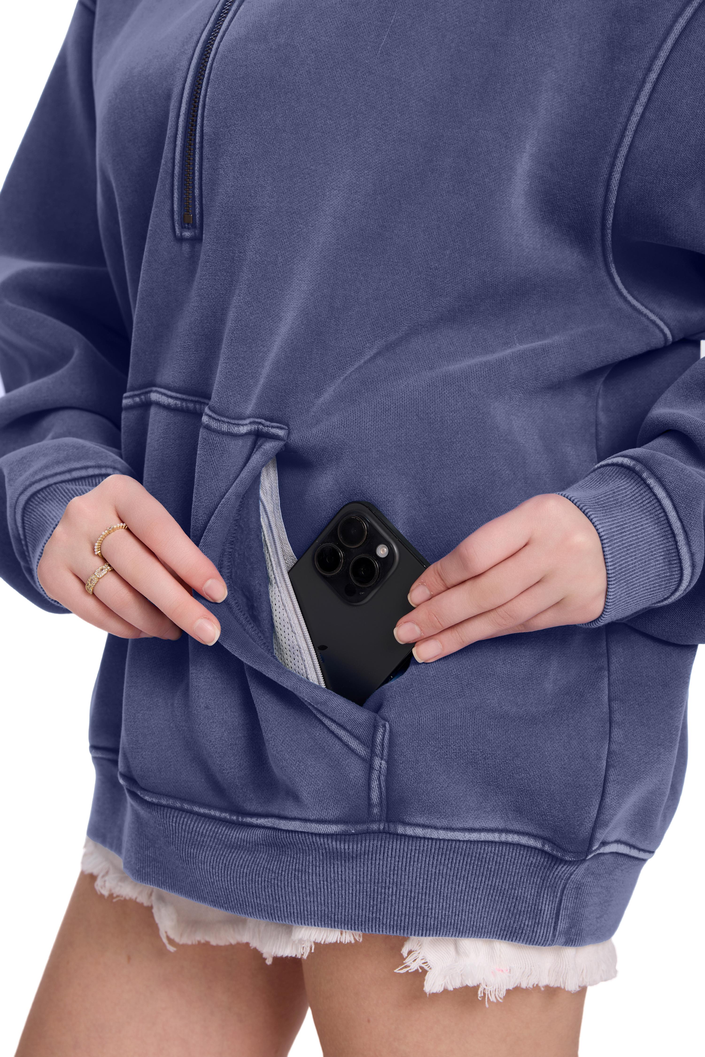 FAIABLE Unisex Oversized Half Zip Fleece Pullover Cozy Warm Parka-Style Sweatshirt for Men & Women Travel Streetwear Fashion Trendy Winter Layer Daily Casual Outdoor