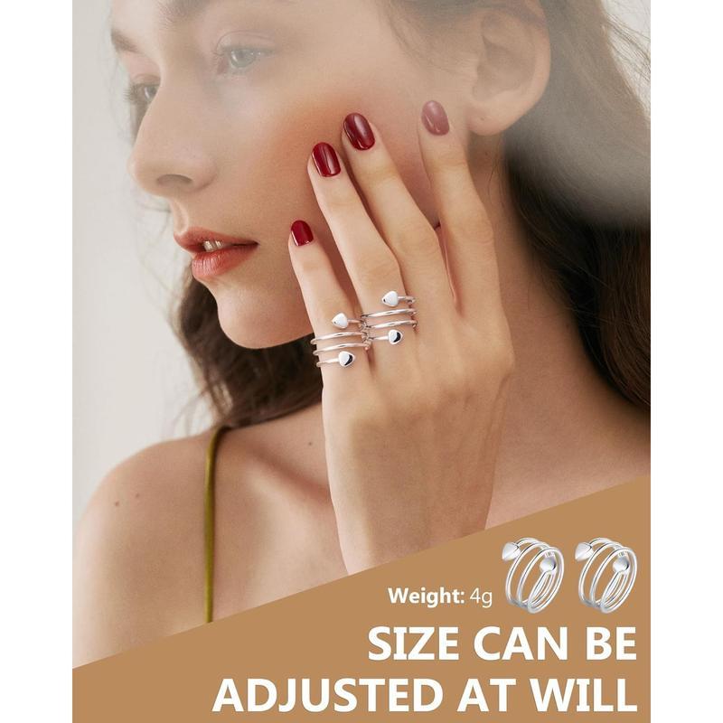 Jecanori 2PCS Copper Rings for Women Men Adjustable Jewelry Gift with Ring Box Elegant Design and Comfortable Fit