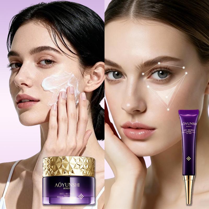 A seven-piece facial care set, including cleanser, toner, moisturizing lotion, serum, eye cream, face cream, and foundation, offers hydrating, moisturizing, and firming benefits.  Perfect as a Valentine's Day gift, Mother's Day gift, or everyday gift.