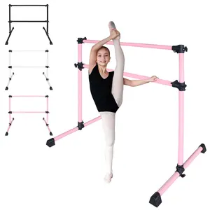 [Fahuac] Professional Ballet Barre with Stepless Height Adjustment - 48 inch Portable Dance Barre 6.7-46" Adjustable, Rotatable Base, Non-Slip Rubber Pads, Home Dance Studio Pilates Stretching Equipment for All Ages