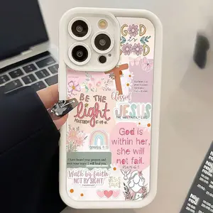 Cross collage pattern phone case, compatible with iPhone 17 Pro Max, 16 Pro Max, 15 Pro, 14, 13, 12, and 11.  Shockproof and drop-resistant phone case made of durable silicone material.