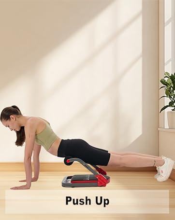 Ab Machine, Sit Up Exercise Equipment, Ab Workout Equipment with 3 Adjustable Resistance, Ab Trainer for Stomach Workout with 330 LBS Weight Capacity, Foldable Ab Crunch Machine for Home Gym