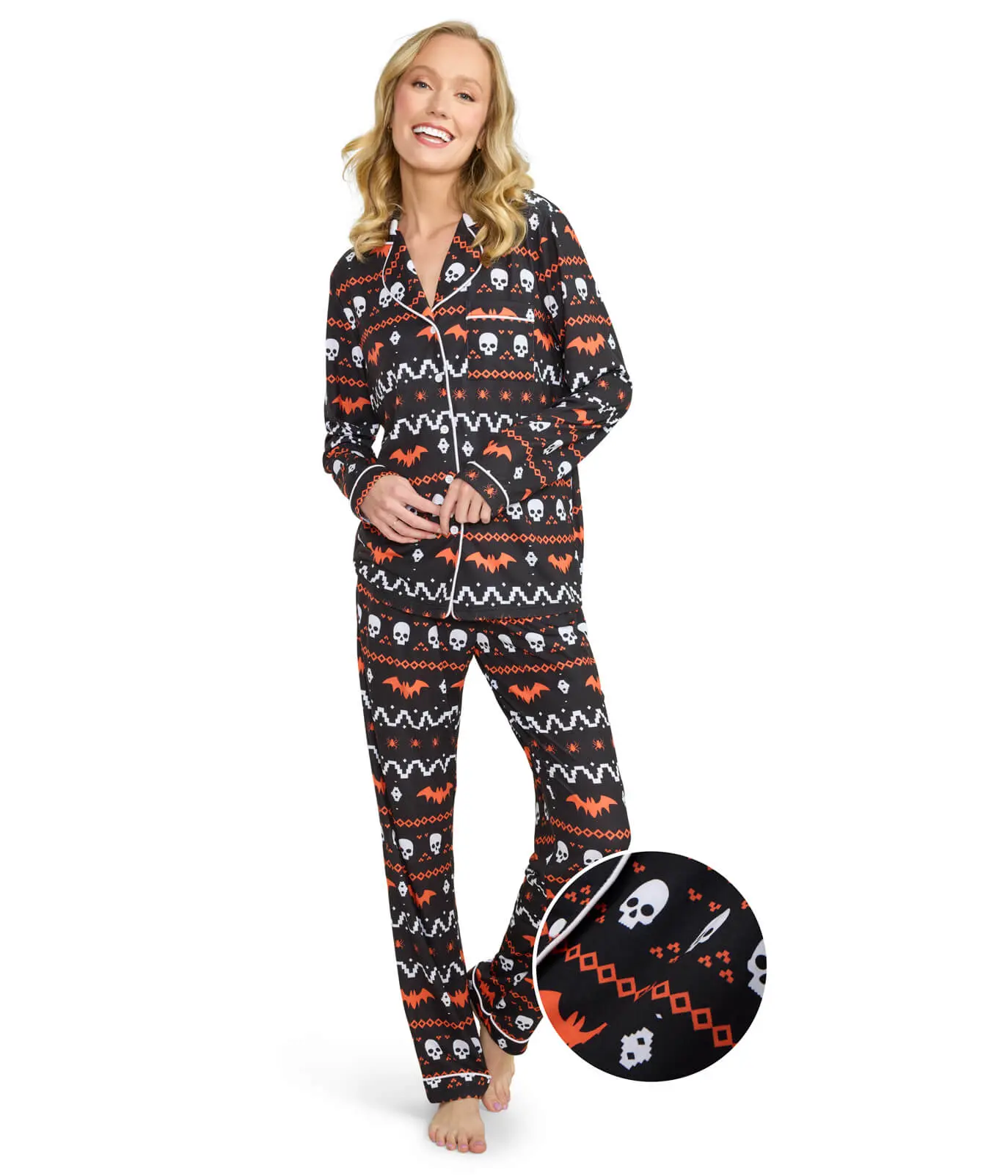 Women's Creature of the Night Halloween Pajama Set - Nightwear, Loungewear, Clothes, PJ Sets, Pj Sets For Women