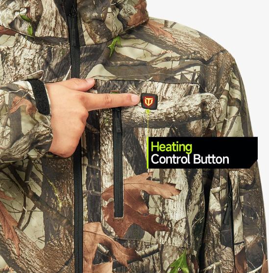 [Limited Size Clearance] TideWe Men's & Women's Soft Shell Heated Jacket Coat with Detachable Hood and Battery Pack Size S-XXXL