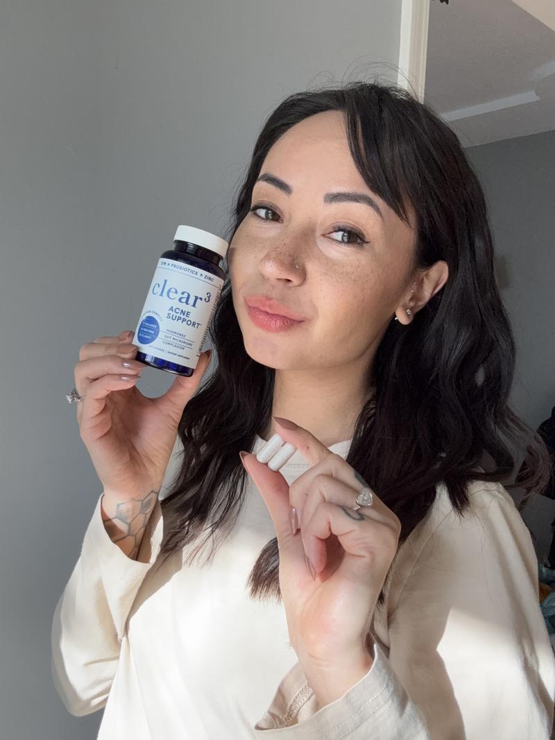 Clear-3 Skin Support by SM Nutrition - Dietary Supplement with Zinc DIM & Probiotics - 3-in-1 Balance & Support with Hyaluronic Acid & Skin Support Vitamins for Hormonal Gut Microbiome Health Clear-3 Skin Support by SM Nutrition - Dietary Supplement with Zinc DIM & Probiotics - 3-in-1 Balance & Support with Hyaluronic Acid & Skin Support Vitamins for Hormonal Gut Microbiome Health