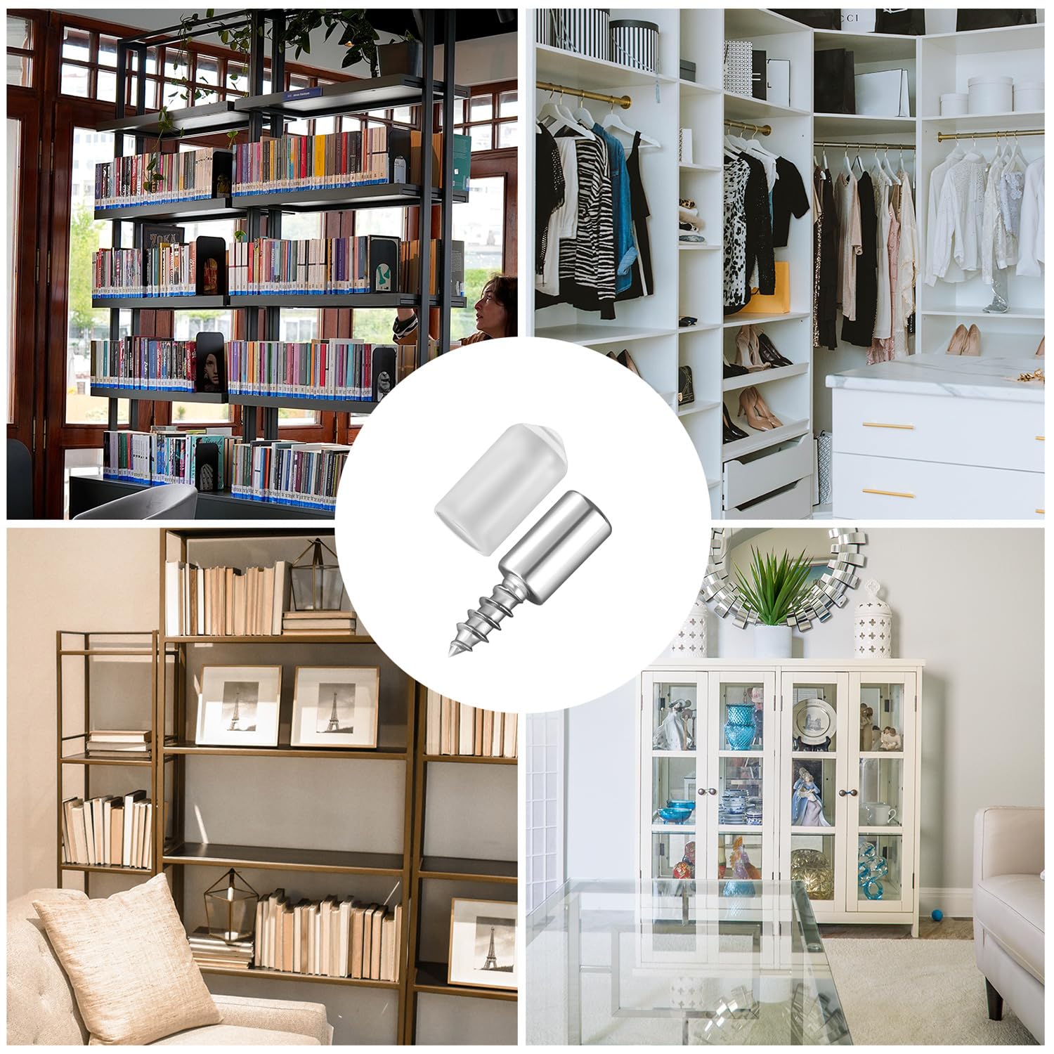 Spring Wardrobe Refresh Must-Have 40Pcs Wardrobe Cabinet Glass Partition Nails Cross Self-Tapping Screw with Rubber Sleeve Screw Plate Support Partition Bracket Sturdy Shelf Spring Wardrobe Refresh Must-Have 40Pcs Wardrobe Cabinet Glass Partition Nails Cross Self-Tapping Screw with Rubber Sleeve Screw Plate Support Partition Bracket Sturdy Shelf