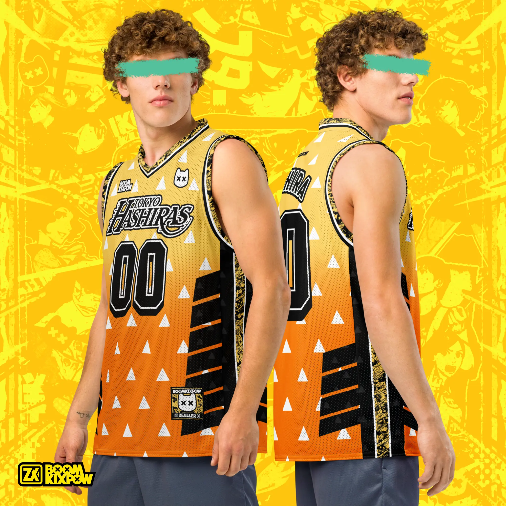 Tokyo Hashiras Basketball Jerseys - Yellow - Anime Sport Jersey
