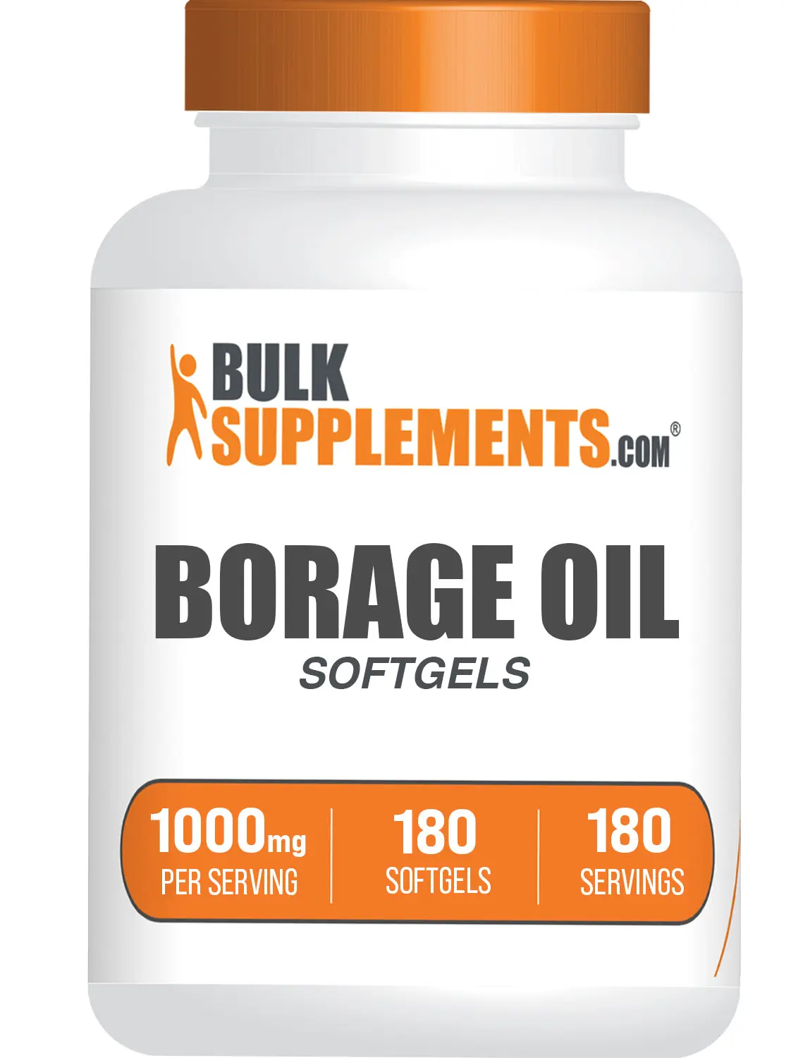 BulkSupplements Borage Oil Softgels - 1000mg per Serving, 180 Count - Skin Care Support, Joint Health Support with Glycerin