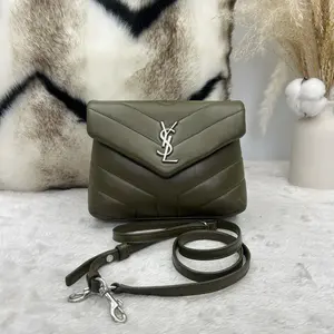 Pre-owned Yves Saint Laurent YSL Saint Laurent LouLou Small Quilted Leather Bag – Olive Green 866
