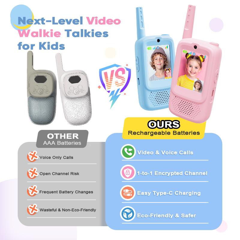 Careenoah Video Walkie Talkies for Kids 2 Pack with Voice Changer 1000 Feet Range Fun Toys for Indoor Play Camping Hiking Travel Birthday for Boys Girls Ages 3-10 Safe Communication Cartoon Character Design Careenoah Video Walkie Talkies for Kids 2 Pack with Voice Changer 1000 Feet Range Fun Toys for Indoor Play Camping Hiking Travel Birthday for Boys Girls Ages 3-10 Safe Communication Cartoon Character Design