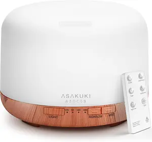 Ultrasonic Essential Oil Diffuser for Large Rooms with Remote Control, Quiet Aromatherapy Humidifier Featuring Color Changing LED Lights, Timer and Auto Shut Off, Relaxation and Wellness Home Essential for Bedroom and Living Space