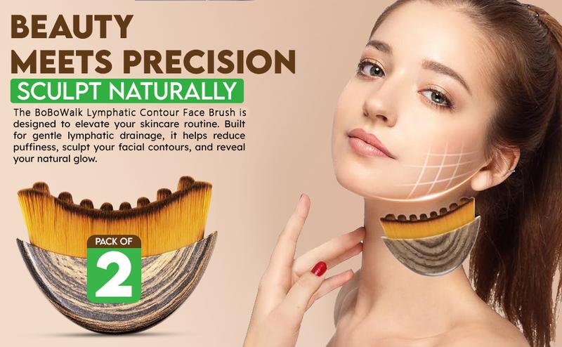 Face Lymphatic Contour Brush for Jawline & Chin Sculpting Dry Brushing Massager for Lymphatic Drainage & Facial Fatigue Relief Ergonomically Designed 1PCS Beauty Roller Daily Pack Pack