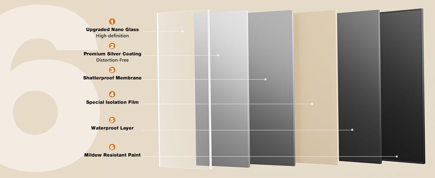 Full Length Mirror Hanging or Leaning Against Wall, with Stand Aluminum Alloy Thin Frame for Living Room Bedroom Decorating Home