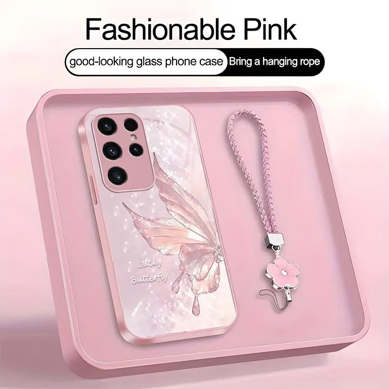 Suitable for [Galaxy S23 Ultra] high-end women's phone case, featuring a beautiful and elegant butterfly pattern, shockproof and fingerprint-resistant, available in multiple colors YM99
