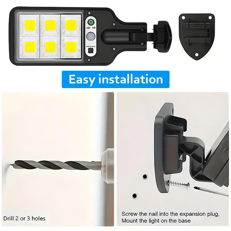 8 Pcs Solar Street Lights - Motion Sensor Security Solar Flood Lights, Remote Control Outdoor Road Wall Lamp With 3 Lighting Modes For Front Door, Garden, Yard, Garage, Path - Heavy-Duty Waterproof Solar Wall Lights , Easy installation Garden Lamp