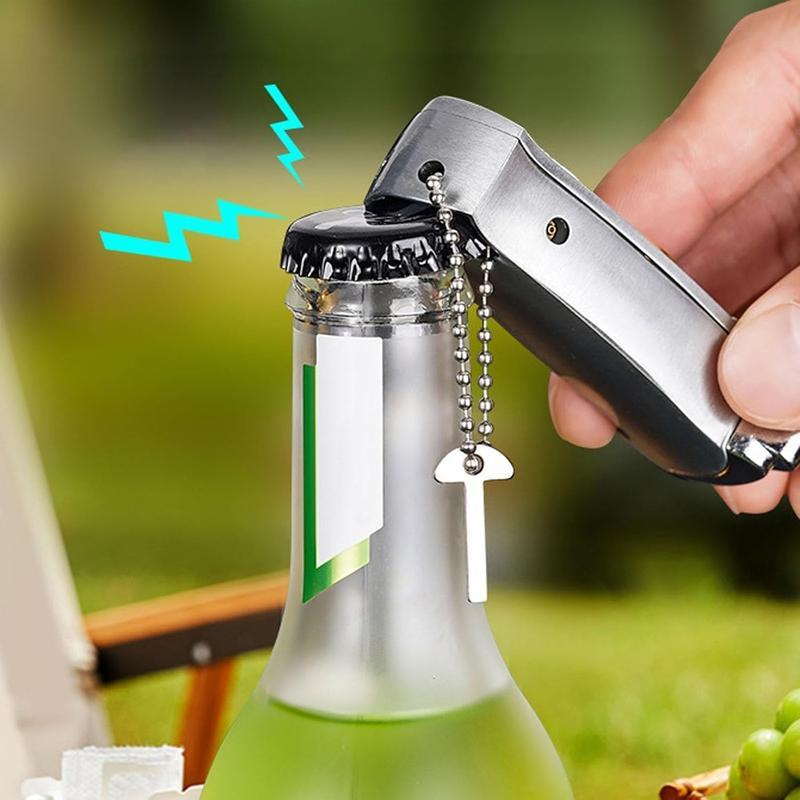Permanent Match Infinity Lighter, Reusable Waterproof Flint Fire Starter with Keychain and Bottle Opener