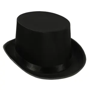 Beistle Black Satin Deluxe Top Hat - General Occasion | Party Supply