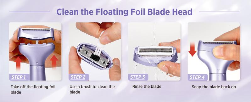 Bikini & Facial Trimmer Electric Razors for Women, Rechargeable Pubic Body Hair Trimmer Electric Shaver for Legs Body Hair, Bikini Shaver IPX7 Waterproof, Gifts for Women, Purple