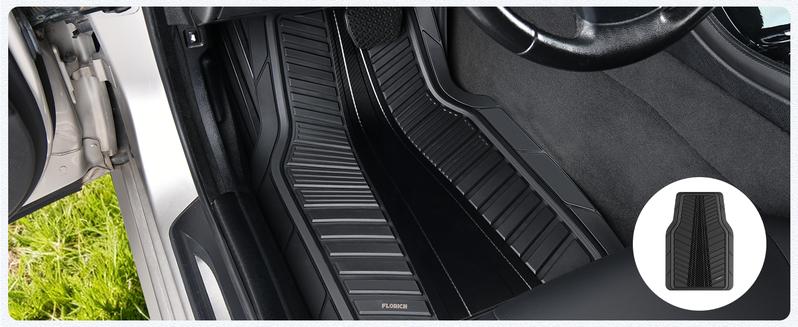 FLORICH Car Floor Mats, Heavy Duty Floor Mats for Cars, 4 Piece All-Weather Floor Mats with Anti-Slip Backing, Waterproof Universal Trim-to-Fit, Automotive Floor Mat for Cars SUV Trucks