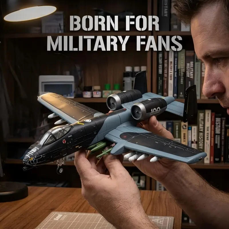 1:72 Scale A-10 Plane Model with Base, Durable Plastic, Adult Collectible, Desk Decor, Model Aircraft, Gift for Aviation Enthusiasts