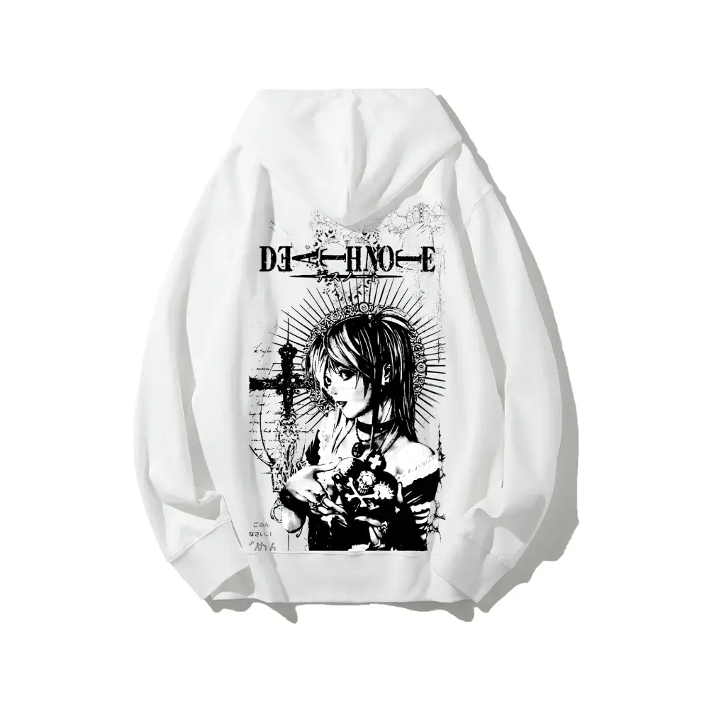 Unisex Death Note Misa Amane Graphic Hoodie - Menswear Long Sleeve Pullover Sweatshirts, 100% Pure Cotton, Breathable Eco-friendly Micro-elastic, Matching Couple Casual Streetwear Gift