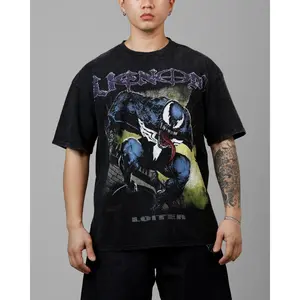 Loiter Marvel Venom Vintage T-Shirt Black Acidwash