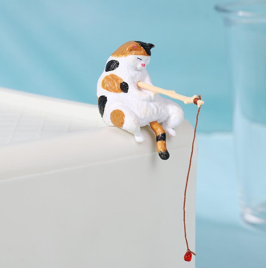 MUNBYN Cute Mini Cat Fishing Desk Figurines Set, Resin Micro Landscape Ornaments for Office & Computer Desk Decor, Adorable Pet-Themed Desktop Accessories for Home or Workspace (5 PCS) MUNBYN Cute Mini Cat Fishing Desk Figurines Set, Resin Micro Landscape Ornaments for Office & Computer Desk Decor, Adorable Pet-Themed Desktop Accessories for Home or Workspace (5 PCS)