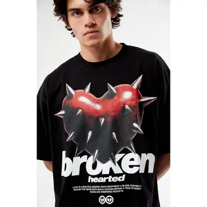 Pacsun Men's Broken Hearted Cropped Boxy T-Shirt