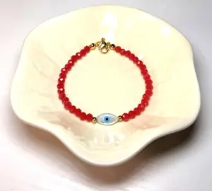Turkish Evil Eye Crystal Beaded Bracelet – Handmade Protection Bracelet
